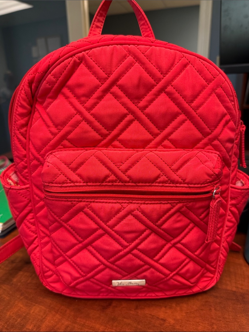 Vera Bradley Bold Red Quilted Backpack